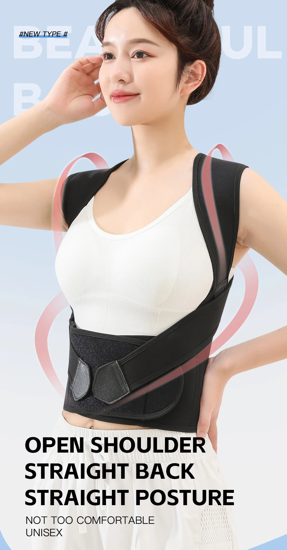 AlignEase Posture Corrector — Adjustable Back Support for Men and Women